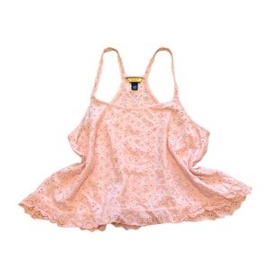 Prince & Fox Pink Eyelet Lace Cami Tank Top Coquette Summer Cropped Medium